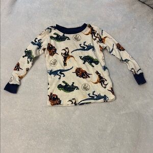 Blue and Green Long Sleeve Nature Print Tee